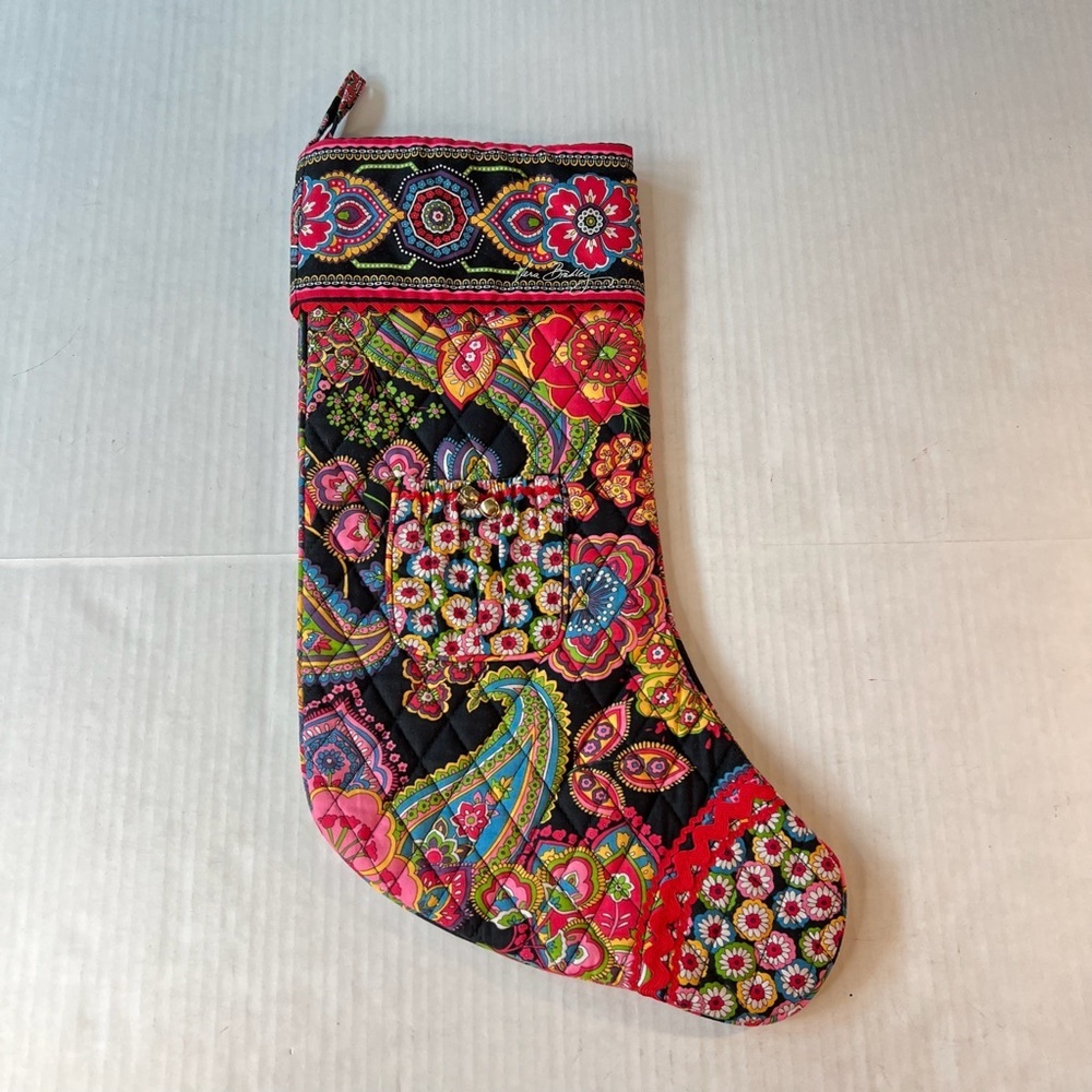 Vera Bradley Christmas Stocking Retired Symphony in Hue Paisley Floral